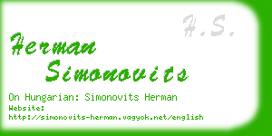 herman simonovits business card